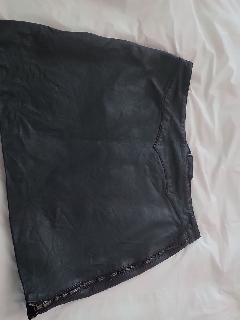 Black Leather Motorcyle Mini Skirt